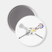 Lacrosse Sticks mit Helm Magnet (Vorderseite/Rückseite)