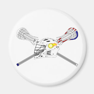 Lacrosse Sticks mit Helm Magnet