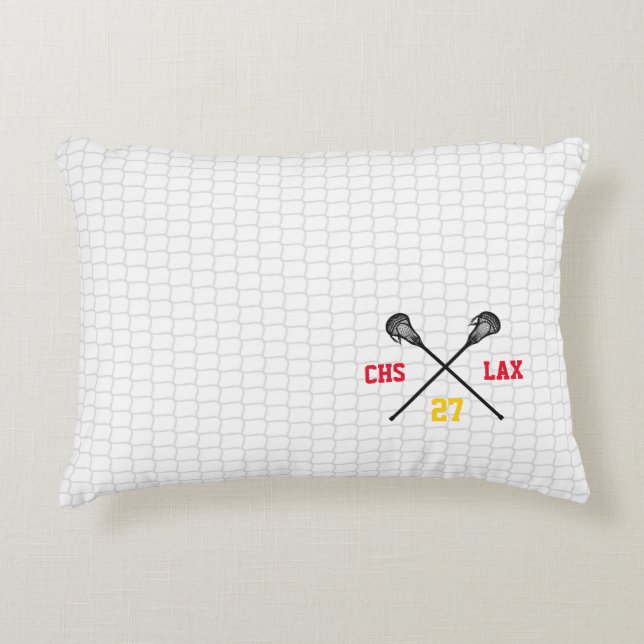 Lacrosse Sticks Net Team Colors Player NUMMER Dekokissen (Vorderseite)