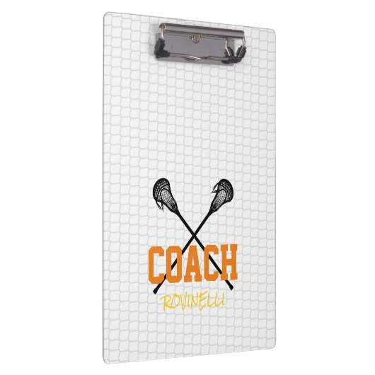 Lacrosse Sticks Netzcoach Name Team Farben Sport Klemmbrett (Rechts)