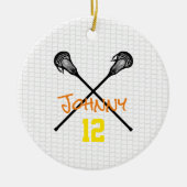 Lacrosse Sticks Netzname Nummer Sportler Keramik Ornament (Vorne)
