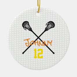 Lacrosse Sticks Netzname Nummer Sportler Keramik Ornament