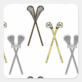Lacrosse Sticks Quadratischer Aufkleber (Vorderseite)