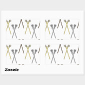 Lacrosse Sticks Rechteckiger Aufkleber (Blatt)