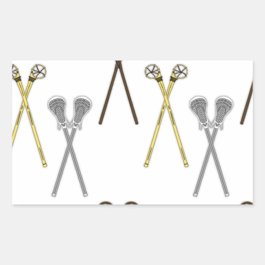 Lacrosse Sticks Rechteckiger Aufkleber (Vorderseite)