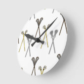 Lacrosse Sticks Runde Wanduhr (Winkel)