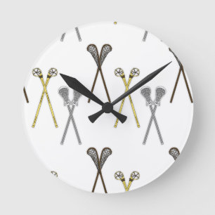 Lacrosse Sticks Runde Wanduhr