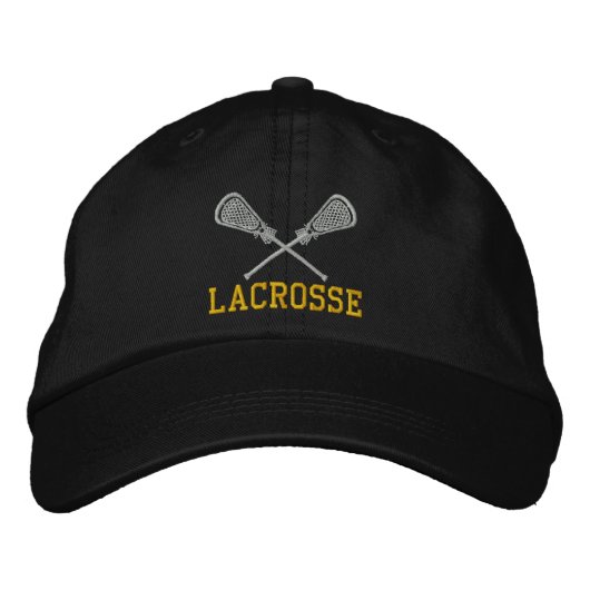 Lacrosse Sticks überquert bestickte Hülle Kappe (Vorderseite)