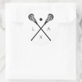 Lacrosse Sticks und Ball Runder Aufkleber (Tasche)
