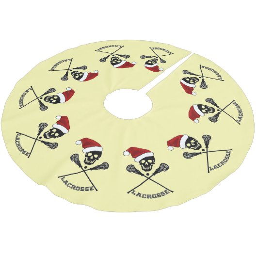 Lacrosse Sticks Weihnachten Polyester Weihnachtsbaumdecke (Schrägansicht)