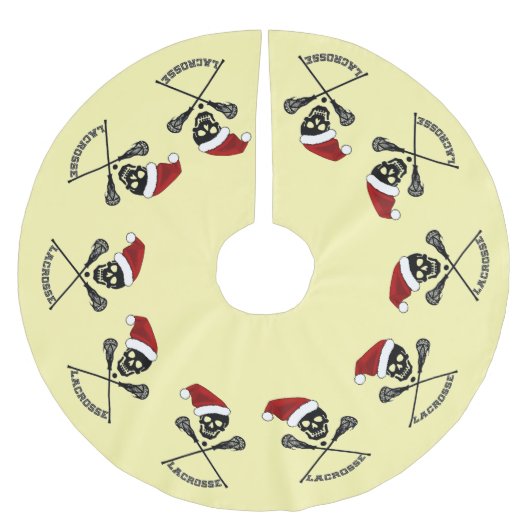 Lacrosse Sticks Weihnachten Polyester Weihnachtsbaumdecke (Vorderseite)