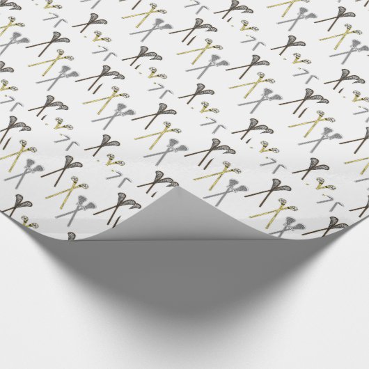 Lacrosse-Stöcke Geschenkpapier (Ecke)