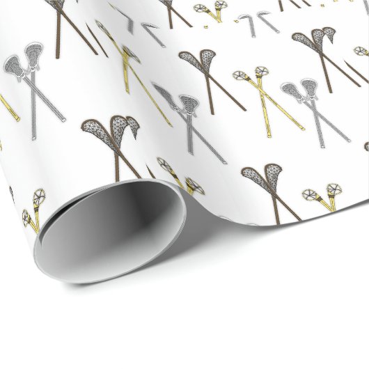 Lacrosse-Stöcke Geschenkpapier (Rolleneckpunkt)