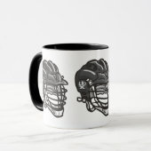 Lacrosse-Sturzhelm-Schwarzes Tasse (Vorderseite Links)