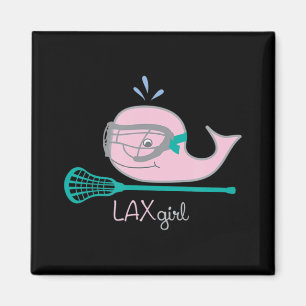 Lacrosse T-Shirts für Mädchen Rosa Whalemaske Magnet