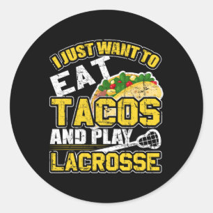 Lacrosse Taco Lax Player Goalie Sticks Team Athlet Runder Aufkleber