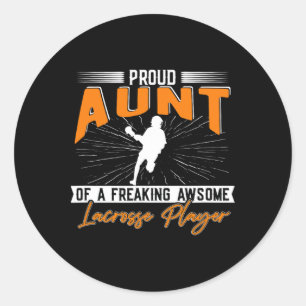Lacrosse Tante Lax Sportliebhaber Proud Lacrosse A Runder Aufkleber