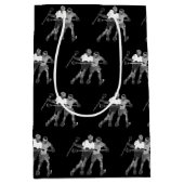 Lacrosse Team Black Mittlere Geschenktüte (Vorderseite)