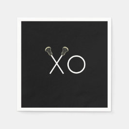 Lacrosse Team Black Serviette