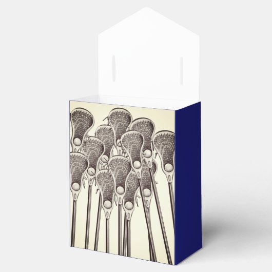 Lacrosse Team Blue Favor Box Geschenkschachtel (Geöffnet)