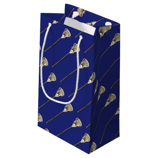 Lacrosse Team Blue Kleine Geschenktüte (Rückseite Schrägansicht)