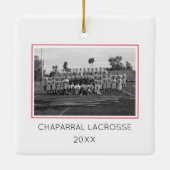 Lacrosse Team Foto Sports School Name Year Keramikornament (Rückseite)