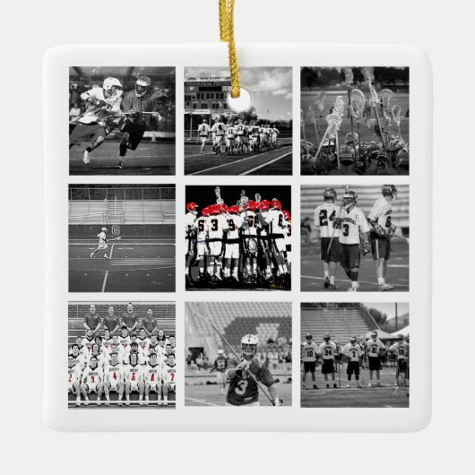 Lacrosse Team Foto Sports School Name Year Keramikornament (Vorderseite)