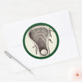Lacrosse Team Green Classic Round Sticker (Umschlag)