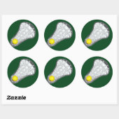 Lacrosse Team Green Classic Round Sticker (Blatt)