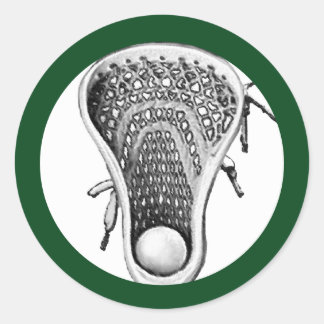 Lacrosse-Team Green Classic-Rundum-Aufkleber Runder Aufkleber