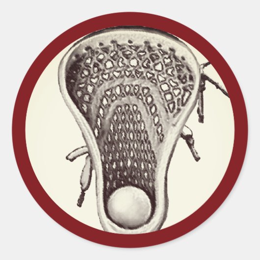 Lacrosse Team Maroon Classic Round Sticker (Vorderseite)