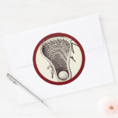 Lacrosse Team Maroon Classic Round Sticker (Umschlag)