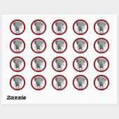Lacrosse Team Maroon Classic Round Sticker (Blatt)