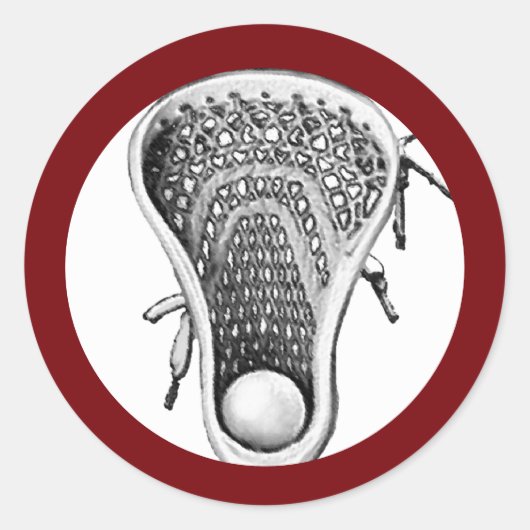 Lacrosse Team Maroon Classic Round Sticker (Vorderseite)