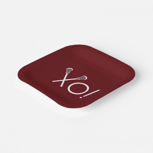 Lacrosse Team Maroon Pappteller (Gewinkelt)