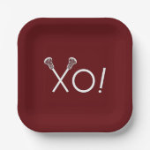 Lacrosse Team Maroon Pappteller (Vorderseite)