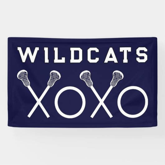 Lacrosse Team Navy Blue Banner (Horizontal)