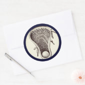 Lacrosse Team Navy-Blue Classic Round Sticker (Umschlag)