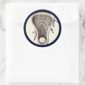 Lacrosse Team Navy-Blue Classic Round Sticker (Tasche)