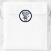 Lacrosse Team Navy Blue Classic Round Sticker (Tasche)