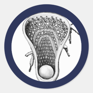 Lacrosse Team Navy Blue Classic Round Sticker