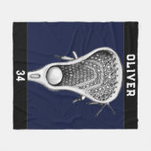Lacrosse Team Navy Blue Fleecedecke (Vorderseite (Horizontal))