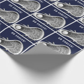 Lacrosse Team Navy Blue Geschenkpapier (Ecke)