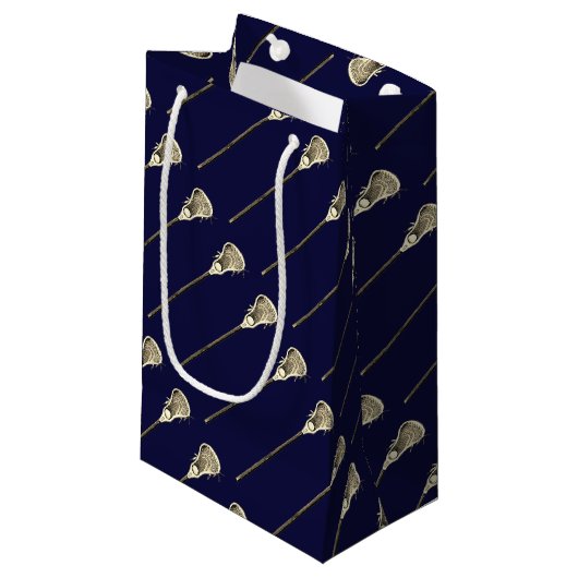 Lacrosse Team Navy Blue Kleine Geschenktüte (Vorderseite Schrägansicht)