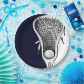 Lacrosse Team Navy Blue Pappteller (Party)