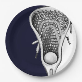 Lacrosse Team Navy Blue Pappteller