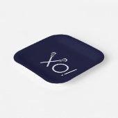 Lacrosse Team Navy Blue Pappteller (Gewinkelt)