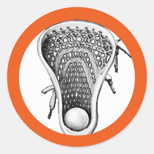Lacrosse Team Orange Classic Round Sticker (Vorderseite)