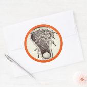 Lacrosse Team Orange Classic Round Sticker (Umschlag)