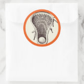 Lacrosse Team Orange Classic Round Sticker (Tasche)